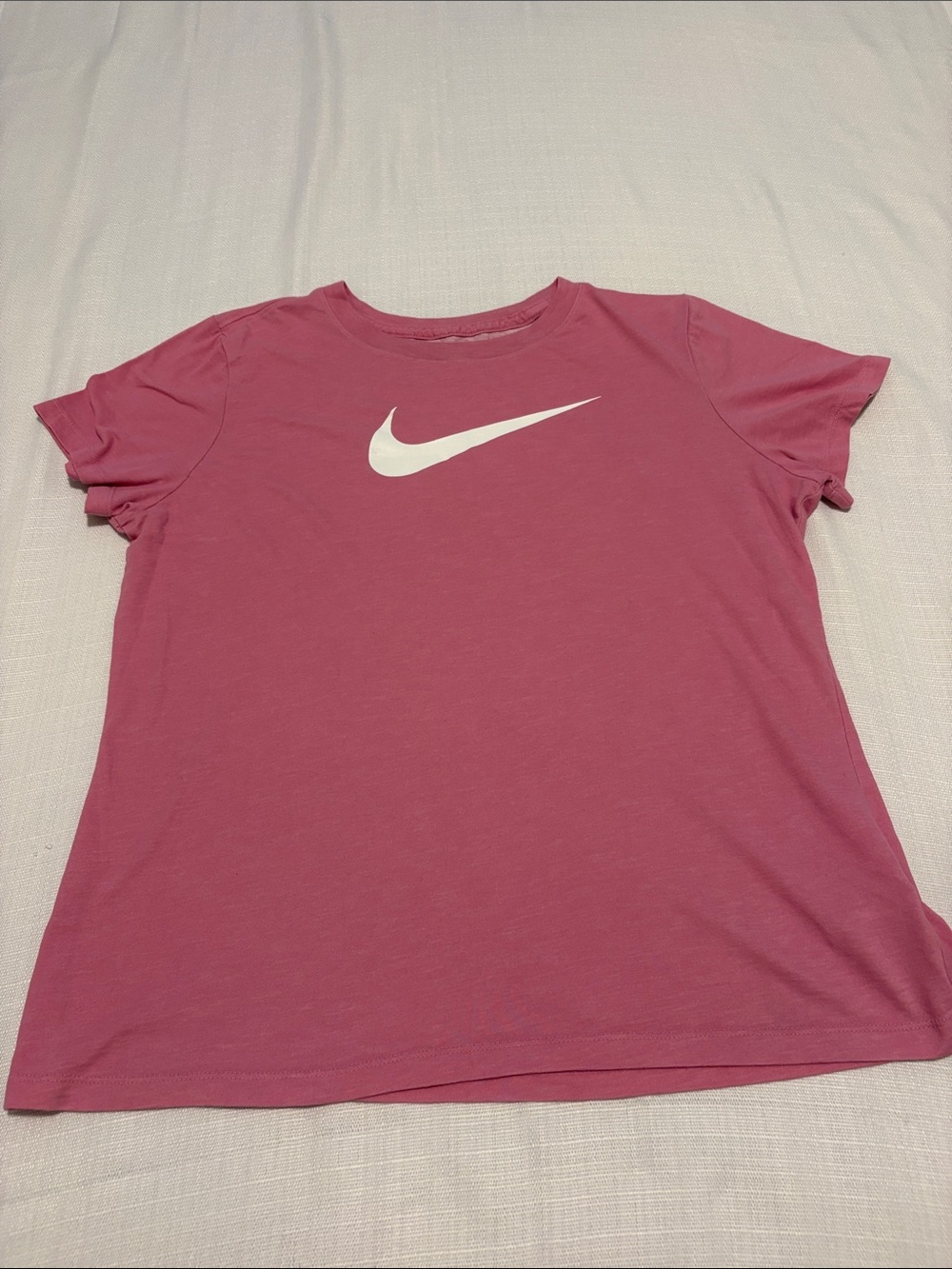 Nike Girls Pink Short Sleeve Tee with White Swoosh